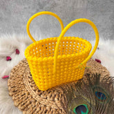 Vriksham Elegant Yellow Woven Tote Bag-KRG2164