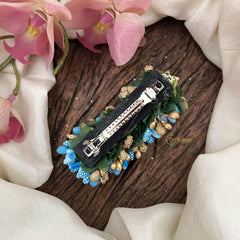 Vriksham Artificial Buds With Gold Pollen Hair Pin-Sky Blue-HF-H1016