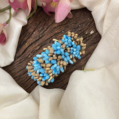 Vriksham Artificial Buds With Gold Pollen Hair Pin-Sky Blue-HF-H1016