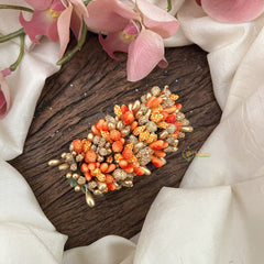 Vriksham Artificial Buds With Gold Pollen Hair Pin-Orange-HF-H1018