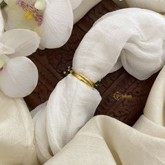 Vriksham Unique Jadau Kundan Finger Ring-White,Red & Green-Pastel Green Bead-Pearl-J2710