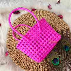 Vriksham Classic Pink Woven Tote Bag-KRG2165