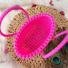 Vriksham Classic Pink Woven Tote Bag-KRG2165