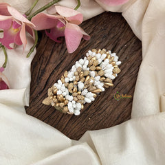 Vriksham Artificial Buds With Gold Pollen Hair Pin-White-HF-H1021