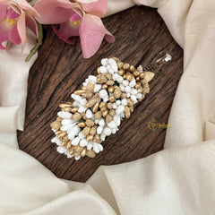 Vriksham Artificial Buds With Gold Pollen Hair Pin-White-HF-H1021