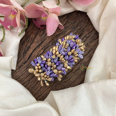 Vriksham Artificial Flower With Gold Pollen Hair Pin-Dark lavender-HF-H1022