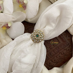 Vriksham Precious Floral Jadau Kundan Finger Ring-White-J2711