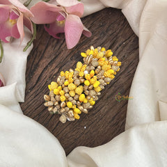 Vriksham Artificial Buds With Gold Pollen Hair Pin-Light Yellow-HF-H1023