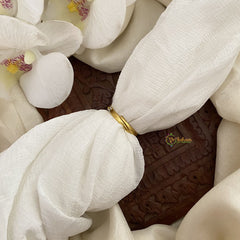 Vriksham Premium Jadau Kundan Floral Finger Ring-White Green-Pearl-J2708