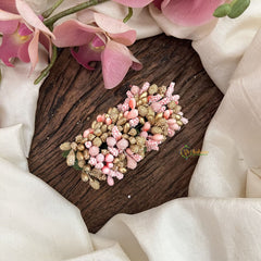 Vriksham Artificial Buds With Gold Pollen Hair Pin-Peach-HF-H1024