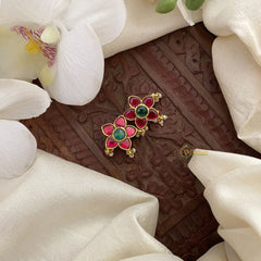 Vriksham Antique Floral Maharashtrian Style Press Bugadi-Red Green-Pearl-J2728