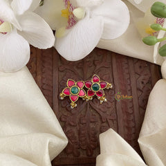 Vriksham Antique Floral Maharashtrian Style Press Bugadi-Red Green-Pearl-J2728