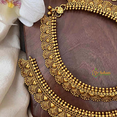 Vriksham Elegant Bridal Gold Look Leaf & Doted Style Anklet-G21237