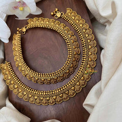 Vriksham Elegant Bridal Gold Look Leaf & Doted Style Anklet-G21237