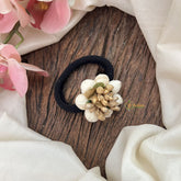 Vriksham Artificial Jasmin Gold Pollen Hair Rubber-HF-H1026