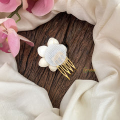 Vriksham Artificial Jasmin Gold Floral Hair Pin-Pearl-HF-H1028