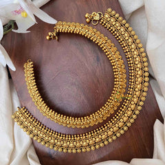 Vriksham Bridal Antique Gold Look Floral Design Anklet-G21235