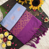 Vriksham Columbia Blue With Purple Pallu Soft Silk Saree-VS4869