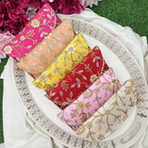 Return Gift Embroidered Silk Clutch Purses-Floral Zari Work-Set Of 6-RG335