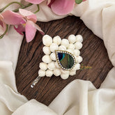 Vriksham Peacock Feather & Jasmine Hair Clip-HF-H1031