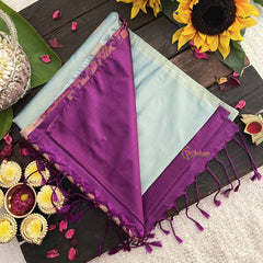Vriksham Sky Blue With Purple Pallu Soft Silk Saree-VS4870