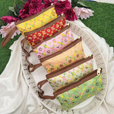 Return Gift Hand Bags-Pastel Embroidered Silk Pouch With Thread Work-6 Pieces Set-RG301