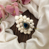 Vriksham Diva Shape Peacock Feather Mallipoo Jasmine Hair Clip-HF-H1034