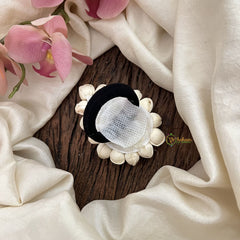 Vriksham Diva Shape Peacock Feather Mallipoo Jasmine Hair Clip-HF-H1034