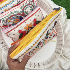 Return Gift Hand Bags-Ethnic Printed Canvas Pouches-6 Pieces Set-RG302