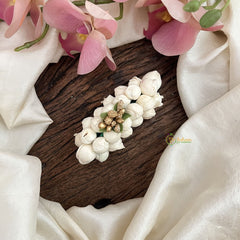Vriksham Mallipoo Jasmine Golden Pollen Hair Clip-Pearl-HF-H1037
