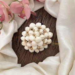 Vriksham Mallipoo Jasmine Golden Pollen Hair Rubber-Pearl-HF-H1038