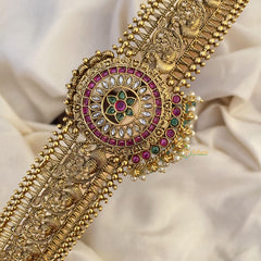 Vriksham Designer AD Stone Hipbelt-Pastel Green Bead-G15775