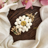 Vriksham Mallipoo Jasmine Golden Pollen With Yellow Rose Hair Clip-HF-H1106