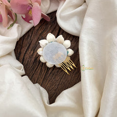 Vriksham Mallipoo Jasmine Flower Four Teeth Hair Clip-HF-H1039