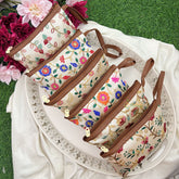Return Gift Hand Bags-Colorful Floral Design With Thread Work Pouches-6 Pieces Set-RG304