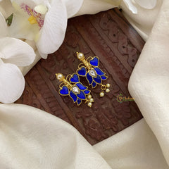 Vriksham Lotus Maharashtrian Style Press Bugadi-Blue-Pearl-J2721