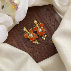 Vriksham Lotus Maharashtrian Style Press Bugadi-Coral-Pearl-J2722