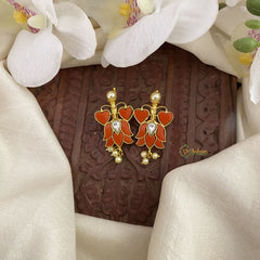 Vriksham Lotus Maharashtrian Style Press Bugadi-Coral-Pearl-J2722