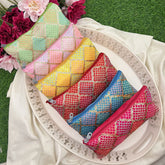 Return Gift Hand Bags-Handcrafted Zipper Bags With Thread Work Pouches-6 Pieces Set-RG305