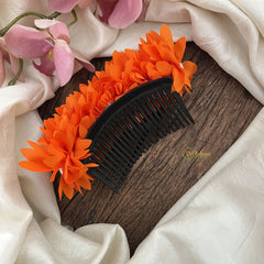 Vriksham Artificial Burnt Orange Flower Hair Comb-HF-H1041