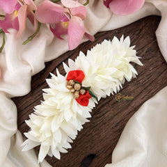 Vriksham Artificial Jasmin With Red Rose Pichi Poo Hair Clip-Pearl-HF-H1045