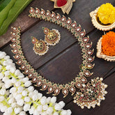 Vriksham Elegant Peacock Pendant With Maanga Long Haram-Pearl-G19149