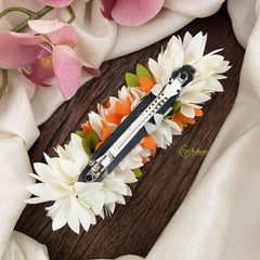 Vriksham Artificial Jasmin With Orange Pichi Poo Hair Clip-HF-H1046