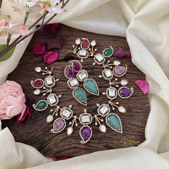 Exclusive Multicolor Victorian Diamond Short Neckpiece-VV1924