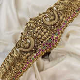 Vriksham Premium Lakshmi With Peacock Bridal Hipbelt-Gold Bead-G15779