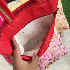 Return Gift Ethnic Hand Bags With Floral Embroidery-Set Of 6-RG326