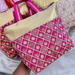 Return Gift Intricately Embroidered Work Hand Bags-Set Of 6-RG327