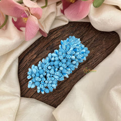 Vriksham Artificial Mogra Buds Hair Clip-Aqua Blue-HF-H1052