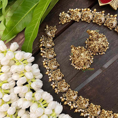 Vriksham Premium AD Stone Pendant Lakshmi Haram-G21264