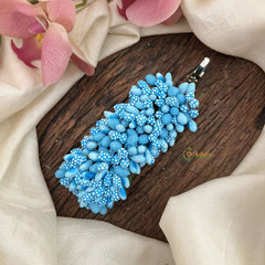 Vriksham Artificial Mogra Buds Hair Clip-Aqua Blue-HF-H1052